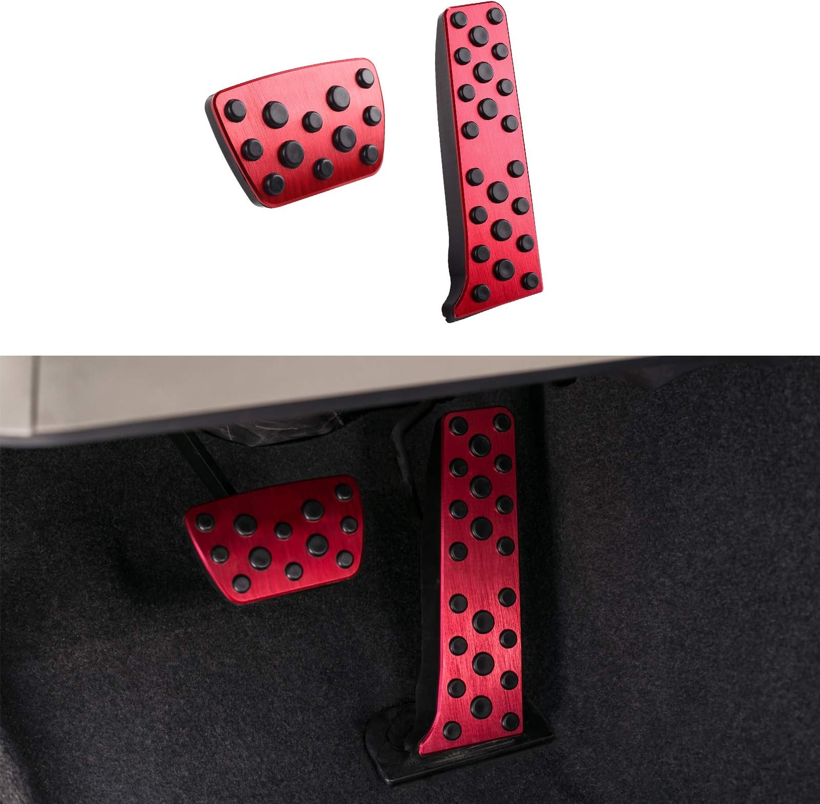 CKE for Toyota Camry 2018-2023 for RAV4 Avalon 2019-2023 for Highlander 2020-2023 for Lexus ES LS 2018-2023 Accessories Aluminium Alloy Car Auto Foot Pedal Covers Brake and Gas Pedal Pads -Red