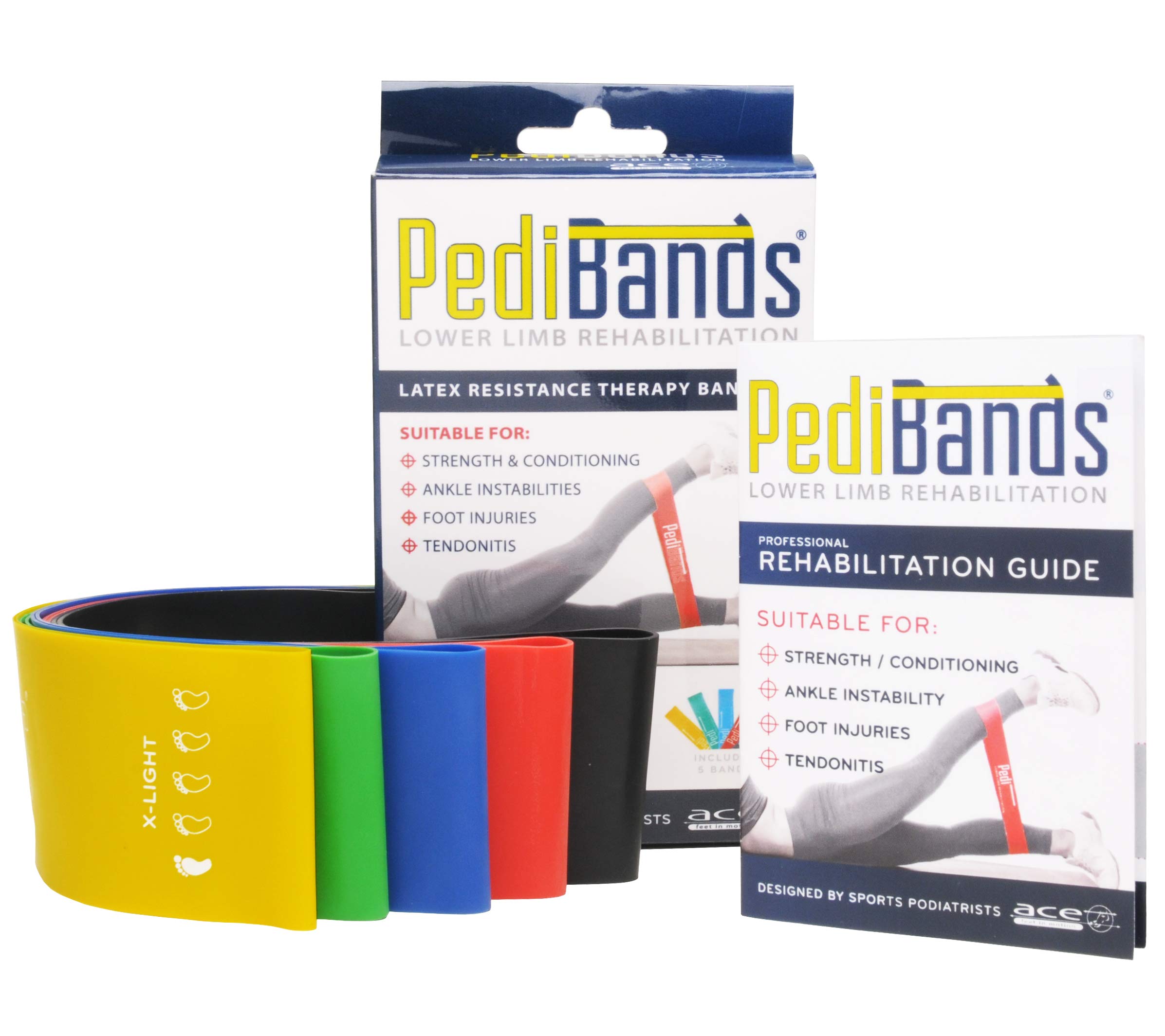 PediBands® - Resistance Therapy Band/Exercise Band for Strength & Conditioning/Lower Limb Rehabilitation, Multi Pack