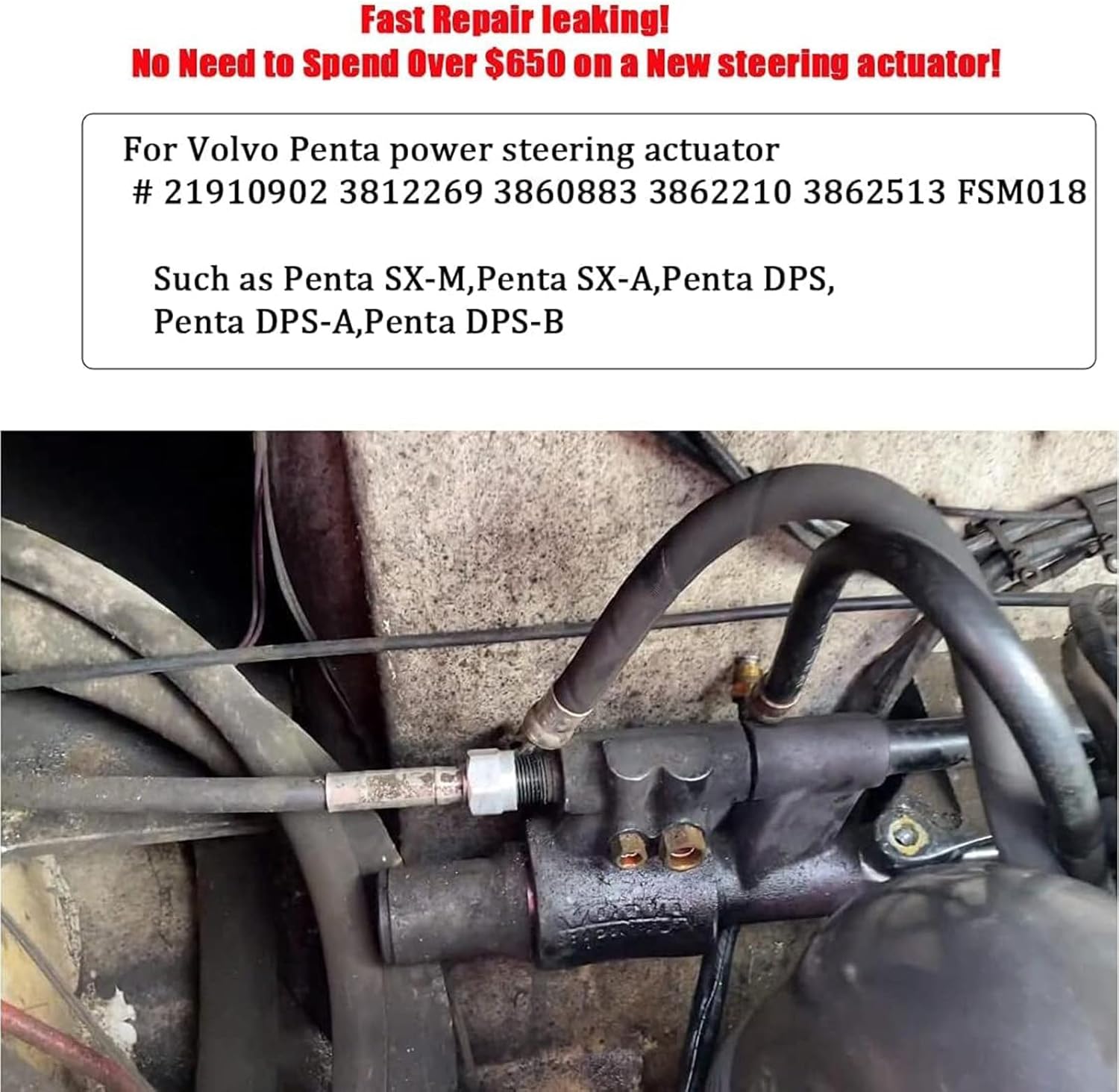 YMT Power Steering Actuator repair kit Fits for Volvo Penta 3812269 21910902 FSM018 3860883 3862210 3862513