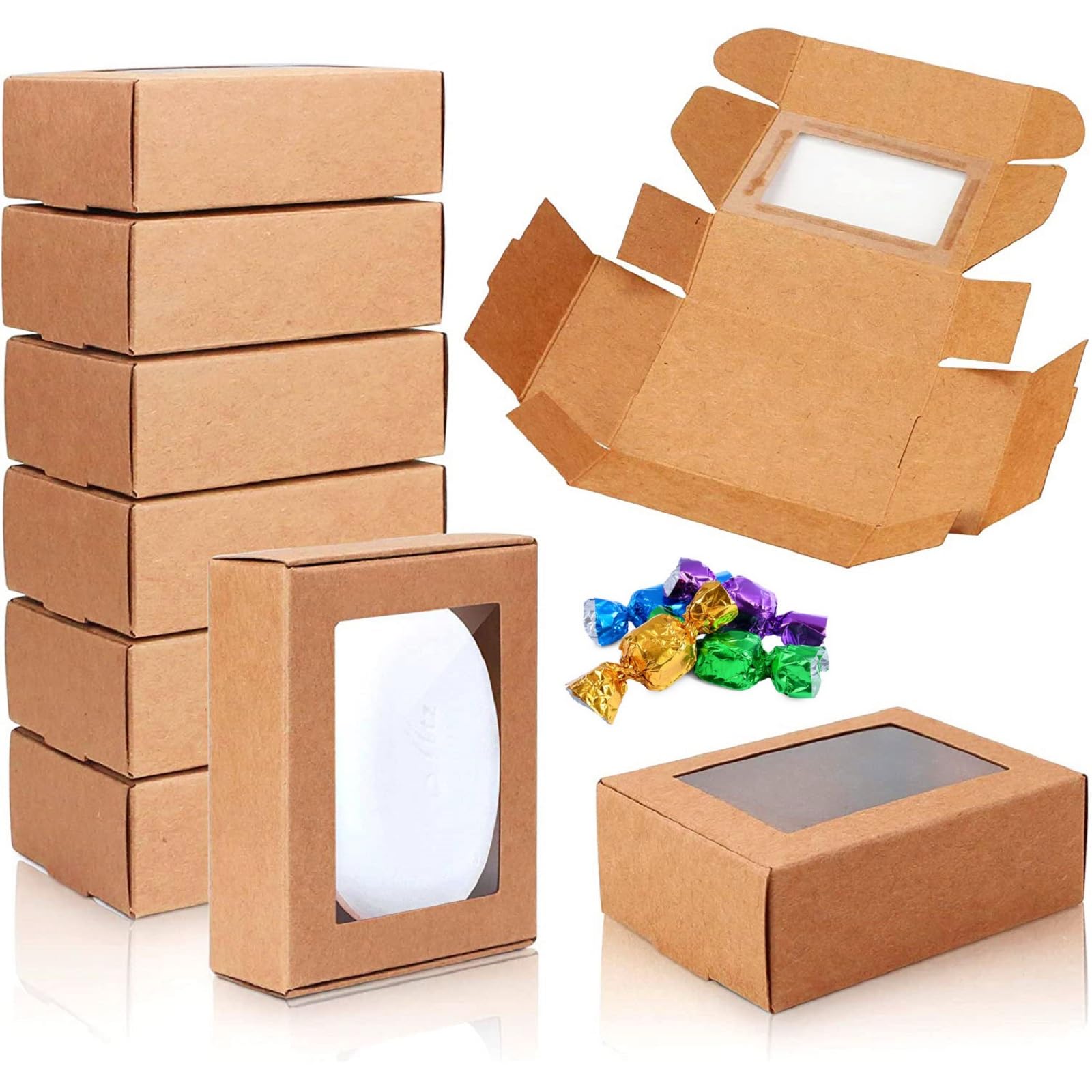 Scatoline Regalo Kraft Con Finestra - 40 Pezzi 9,7x7x3 Cm - Per Bomboniere, DIY, Matrimoni E Compleanni - Foto 11