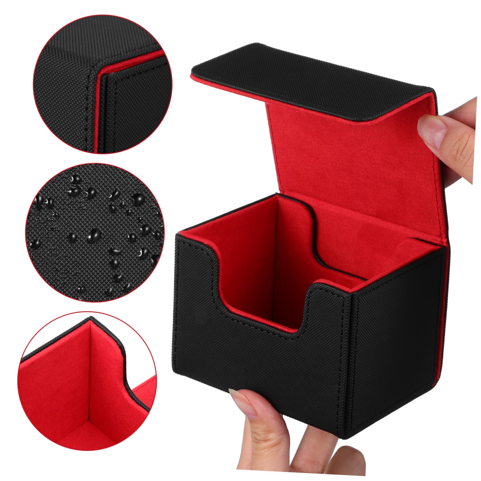 Caja Organizadora de Tarjetas para Barajas de Cartas Negra y Roja, Estuche Compacto para Almacenamiento Protegido, Soporte Ligero para Cartas de Juego, Adecuado Coleccionistas