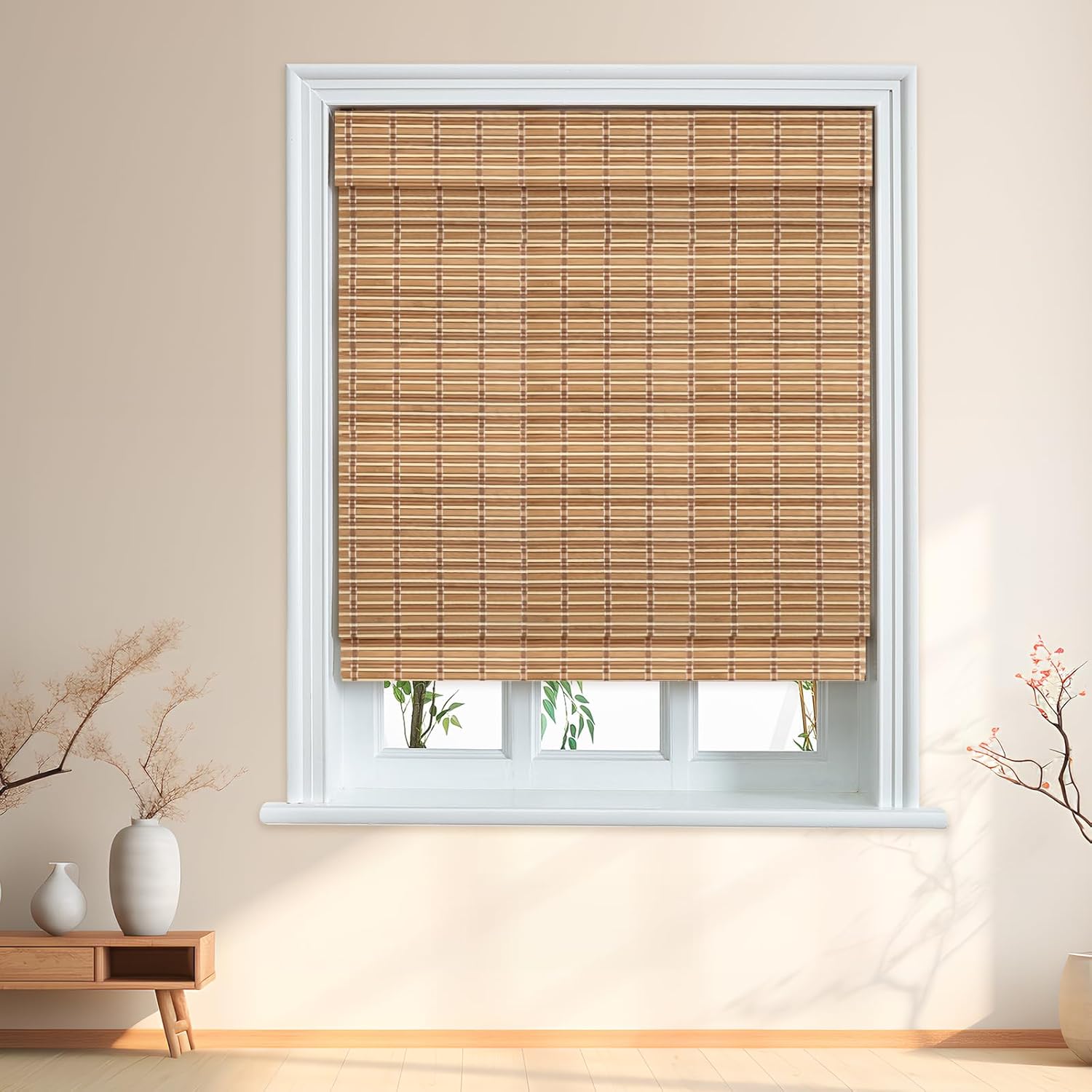 Custom Bamboo Shades – Cordless Roman Shades for Windows & Doors, Over 100 Color & Material Options, Bamboo Blinds, Light Filtering & Privacy Control, Indoor & Outdoor Use