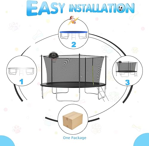 Miniatura 68 de Tranpoline - Tranpoline para exteriores de 16 pies, 14 pies, 12 pies, 10 pies, para niños y adultos, capacidad de peso de tranpoline de 300 a 1000