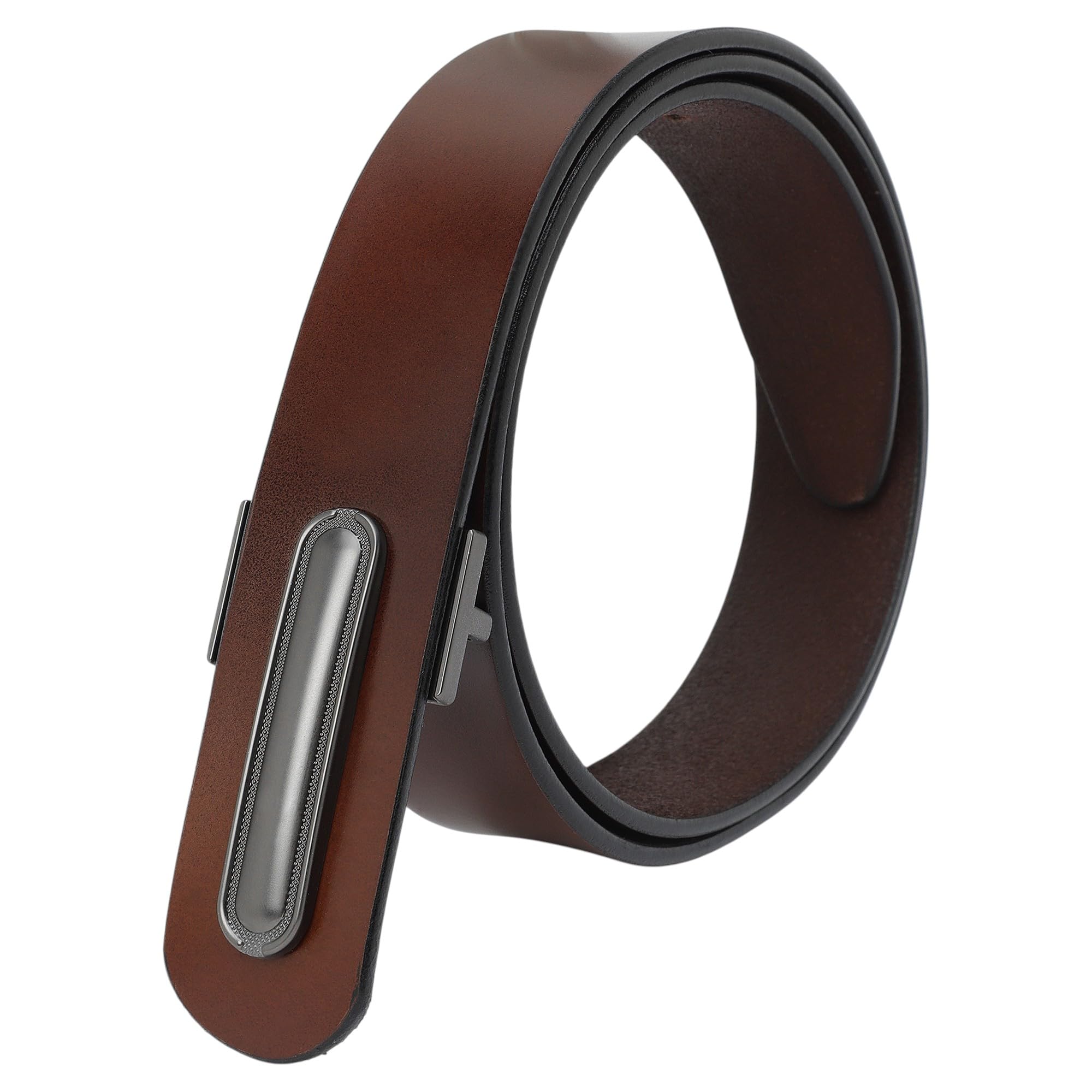 sunshopping Men Genuine Leather Excellence Crafted With Precision and Passion Pin Buckle (BROWN) Belt.-picture-32