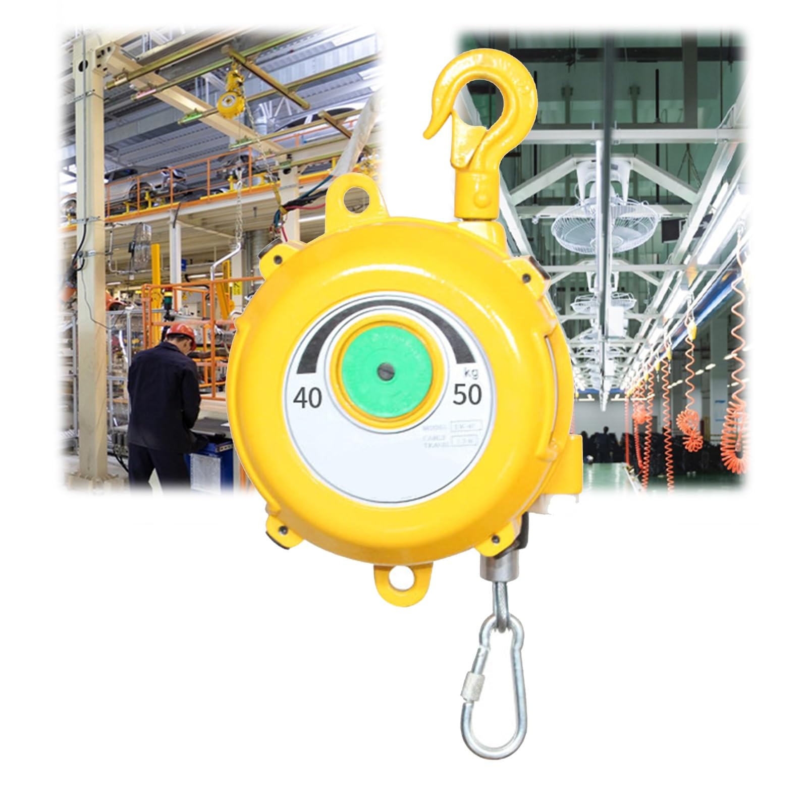 HYQOUKLR Telescopic Spring Balancer, Spring Balancer With Wire Rope Hook For Assembly Workshop Automotive Multiple Load Ranges(40-50kg)