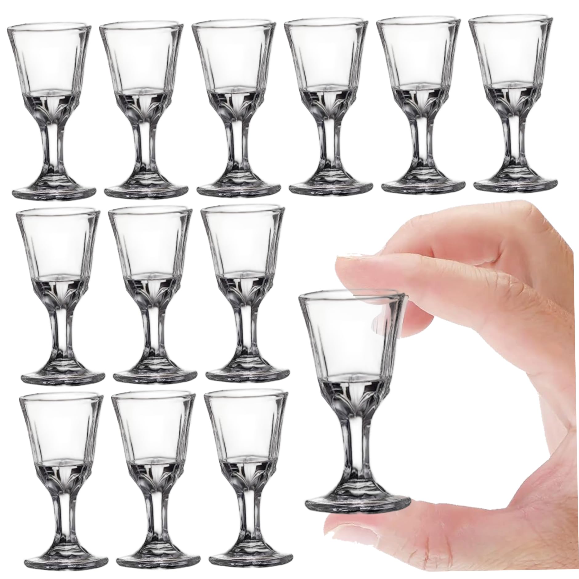 Mini copas de chupito de 12 piezas, 10 ml de vaso de vino mini con base, pequeñas tazas de vidrio para vino, tequila, whisky, espíritus