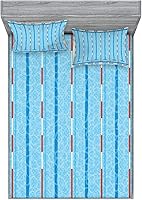 Vista 348 de Lunarable Grey Fitted Sheet & Pillow Sham Set, Pattern with Random Footprints Paw Traces Pet Legs Friendly Cats and Dogs, Decorative Printed 3 Piece
