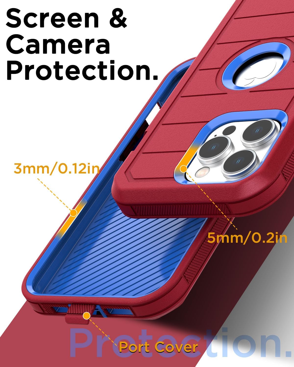 AICase for iPhone 12/iPhone 12 Pro Case,Heavy Duty Drop Protection Full Body Rugged Shockproof Military Protective Tough Durable Cover for iPhone 12/iPhone 12 Pro 6.1"_2 - Image 7