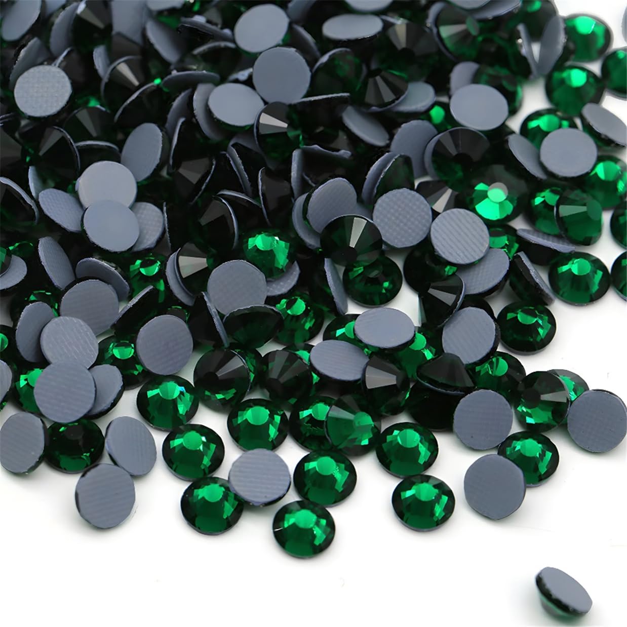 Hotfix Rhinestones Flatback Glass Rhinestone 3000PCS SS10 2.7-2.9MM Round Gems for Nails Art Glitter Crystals Stone DIY Bags Clothes Shoes (Dark Green
