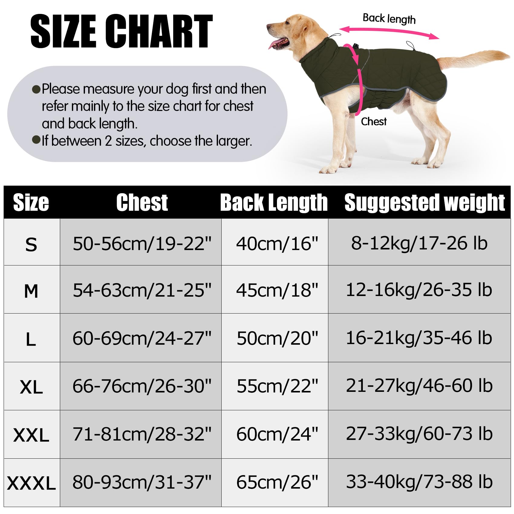 HEYWEAN Caldo cappotto per cani impermeabile Giacca invernale foderata in pile riflettente con D-Ring Cappotti e giubbotti per cani taglia piccola media grande vestiti per cane cappotto cane invernale
