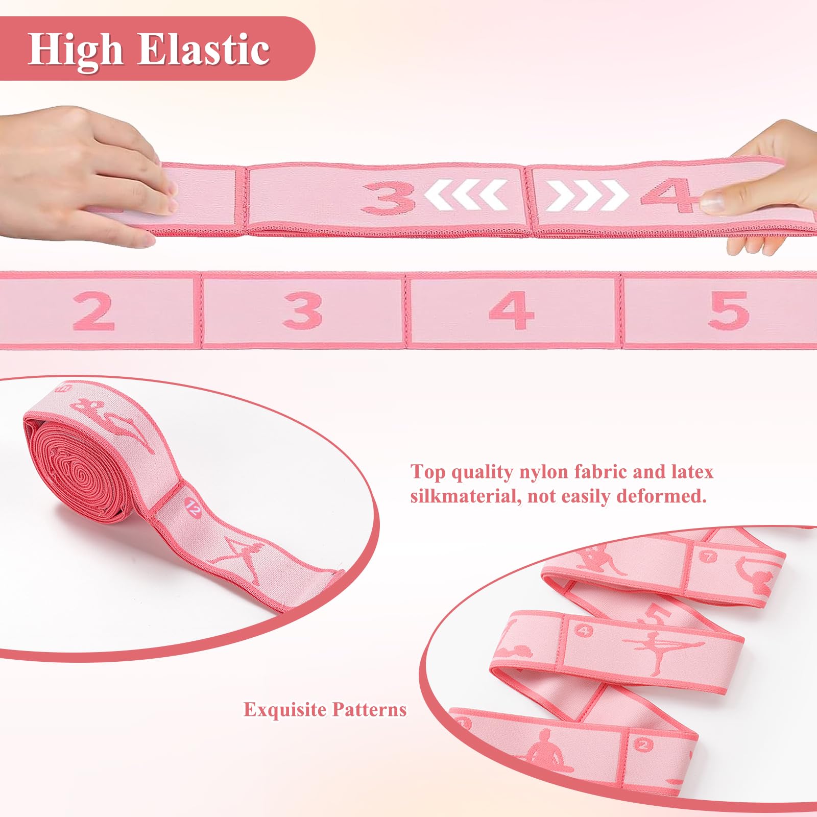 2 Pcs Elastici Fitness,Elastico Fitness,Bande Elastiche Fitness,Elastico Fasce di Resistenza,Fasce Elastiche, Sono Viola Verde + Rosa, con Eccellente Durata, Ripiegabilità e Leggerezza