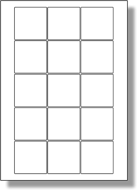 15 Per Page/Sheet, 5 Sheets (75 Sticky SQUARE Labels), Label Planet® White Blank Matt Self-Adhesive Plain A4 Stickers, Printable With Laser/Copier or Inkjet Printer, UK LP15/51/SQ, 51 x 51 MM, FOR JAM FREE PRINTING, General Use/All Purpose