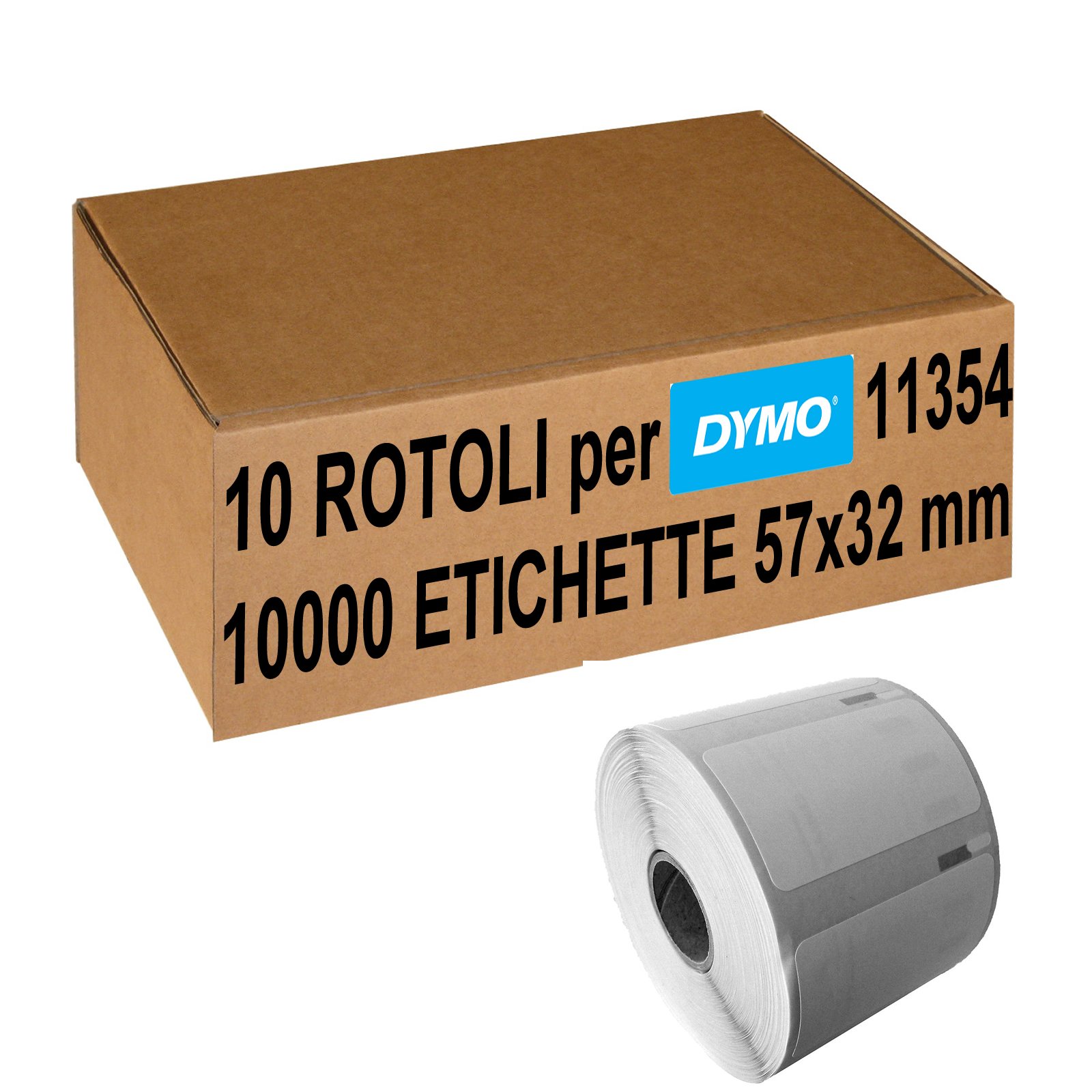 10 Rotoli Etichette Spedizione Brother DK-11241 - 102x152 Mm, 2000 Etichette Termiche, Con Portarotoli