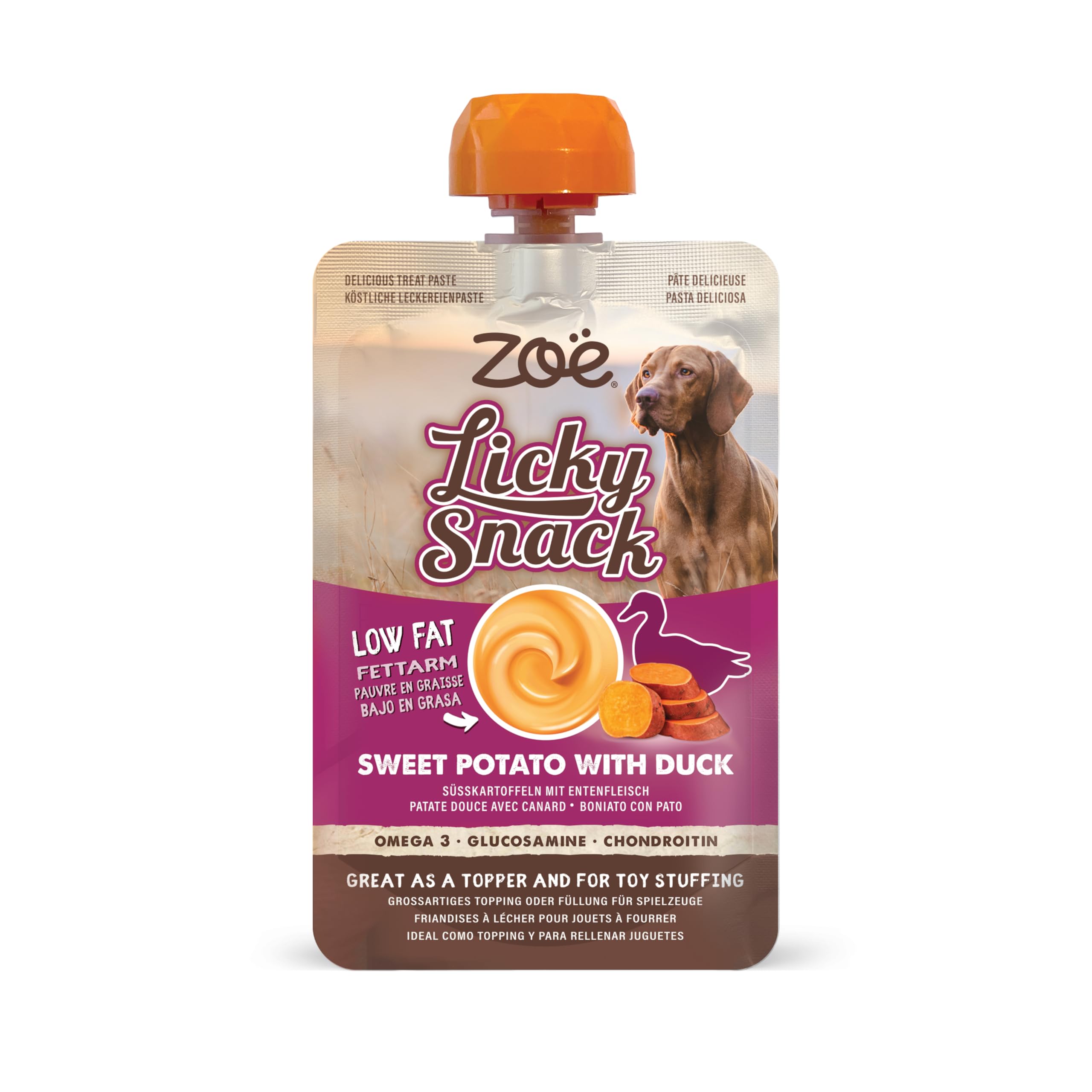 Zoe Licky Snack, Natural Dog, Puppy Treat, Sweet Potato & Duck, 85g