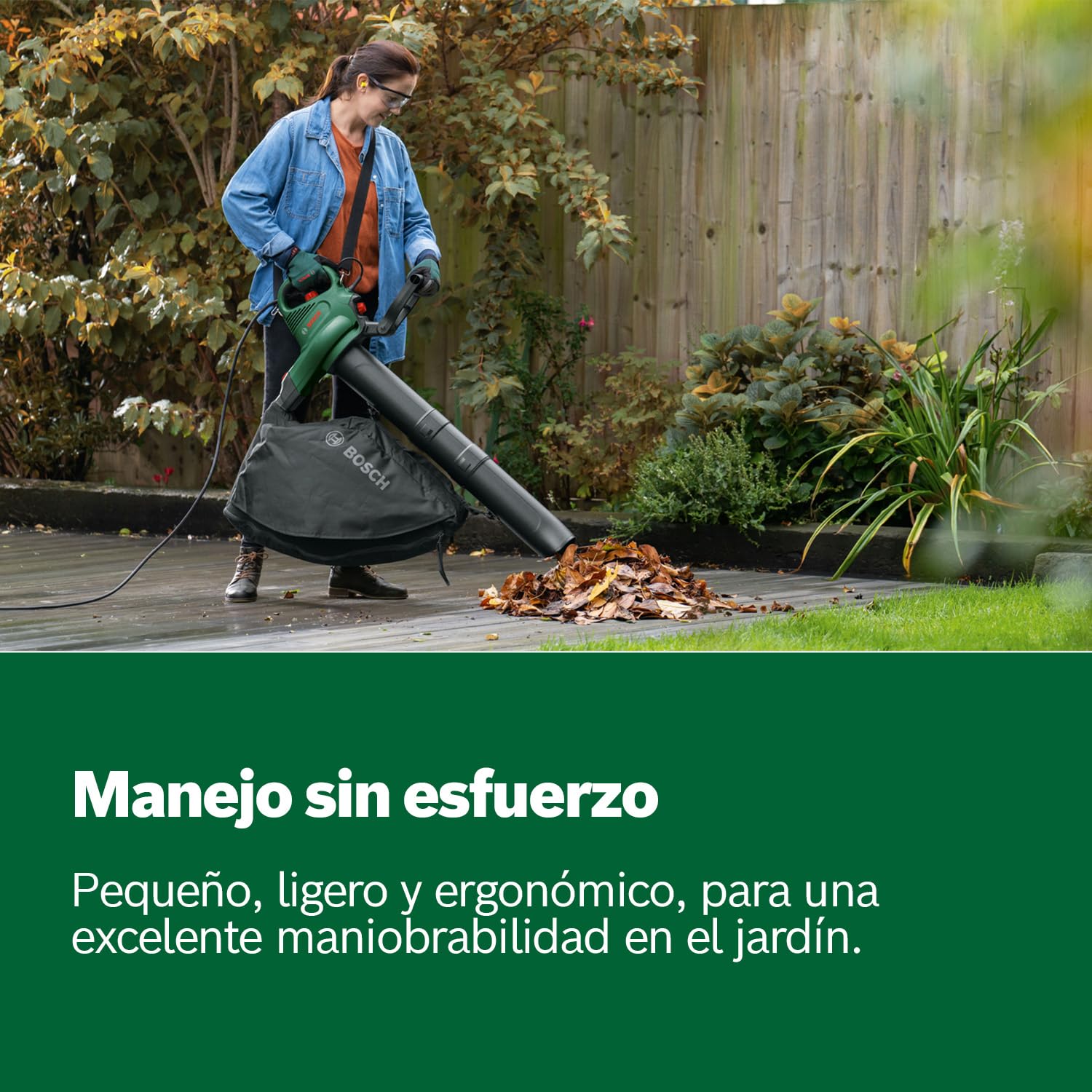Bosch aspirador y soplador de hojas eléctrico UniversalGardenTidy 3000 (3000 W, bolsa colectora de 50 l, velocidad variable, para soplar, aspirar y triturar las hojas, en caja)