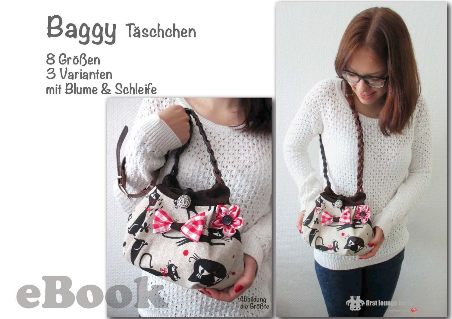 Baggy Nähanleitung mit Schnittmuster für kleine Tasche in 8 Größen [Download]