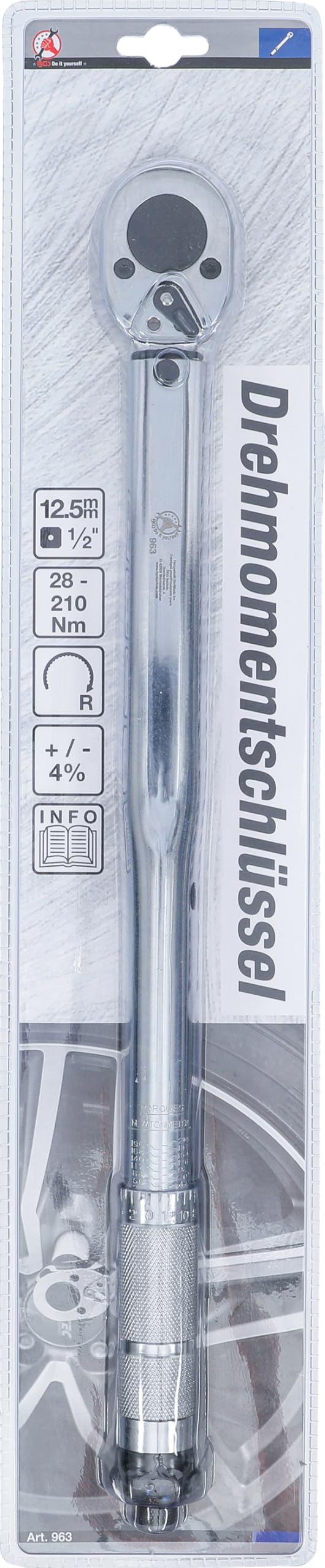 BGS Clé dynamométrique 12,5 mm (1/2") 28-210 Nm