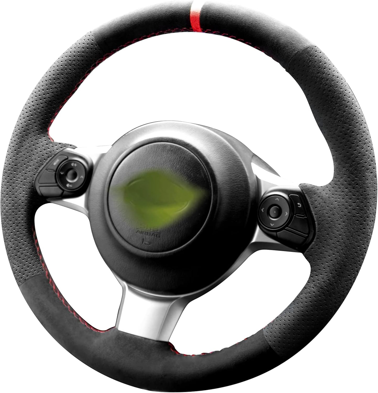 Alfanxi Hand Stitch Sewing Italy Alcantara Car Steering Wheel Cover Wrap Compatible