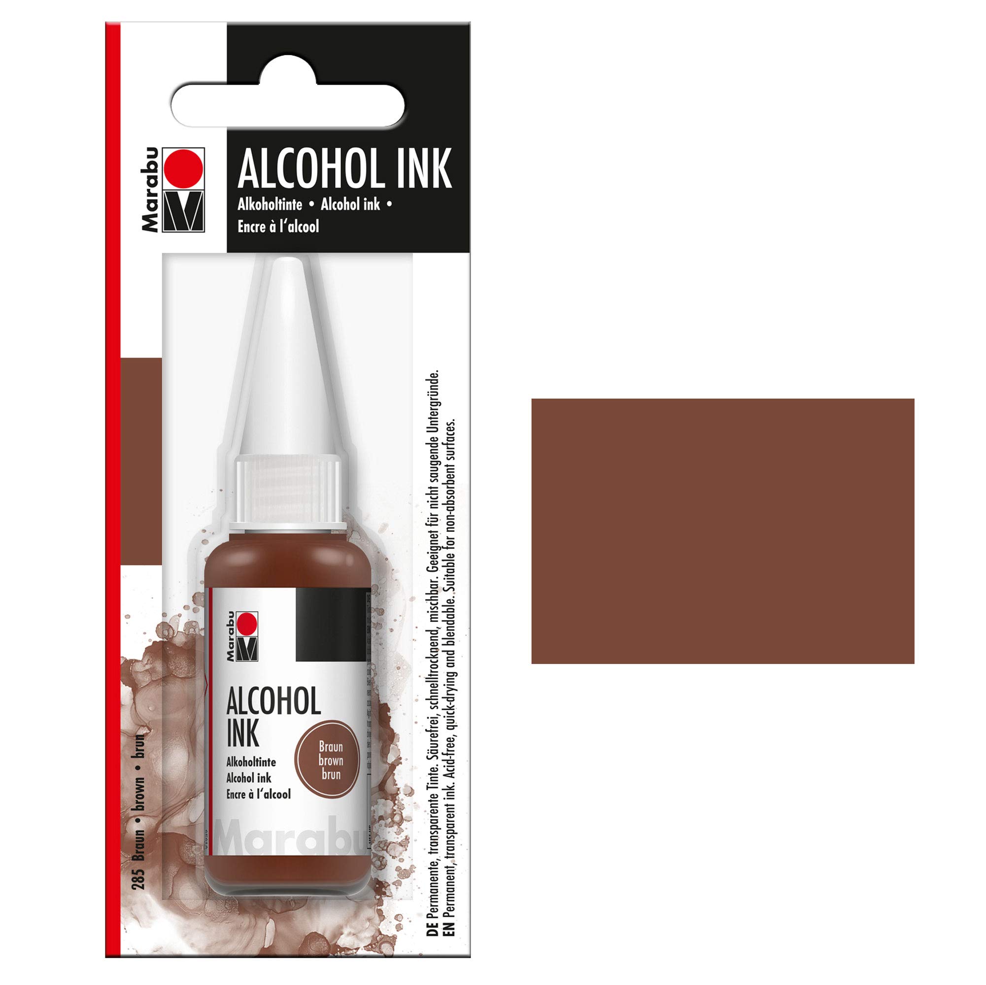 Marabu 12160059285 – Encre à L'alcool Marron, 20 Ml, Encre à