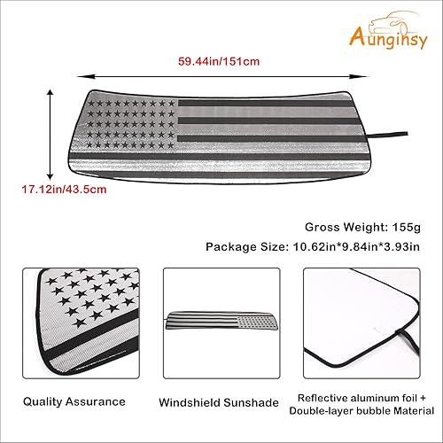 Vista 44 de Aunginsy Parasol para parabrisas delantero compatible con Toyota FJ Cruiser 2007-2021, parasol plegable reflectante para rayos UV y protección solar