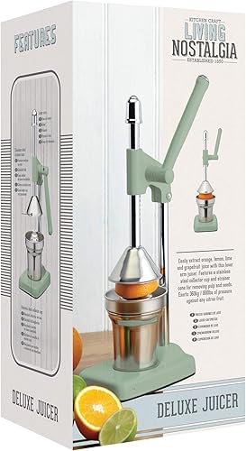 Miniatura 2 de KitchenCraft Living Nostalgia - Exprimidor manual de naranja con brazo de palanca, color salvia inglesa