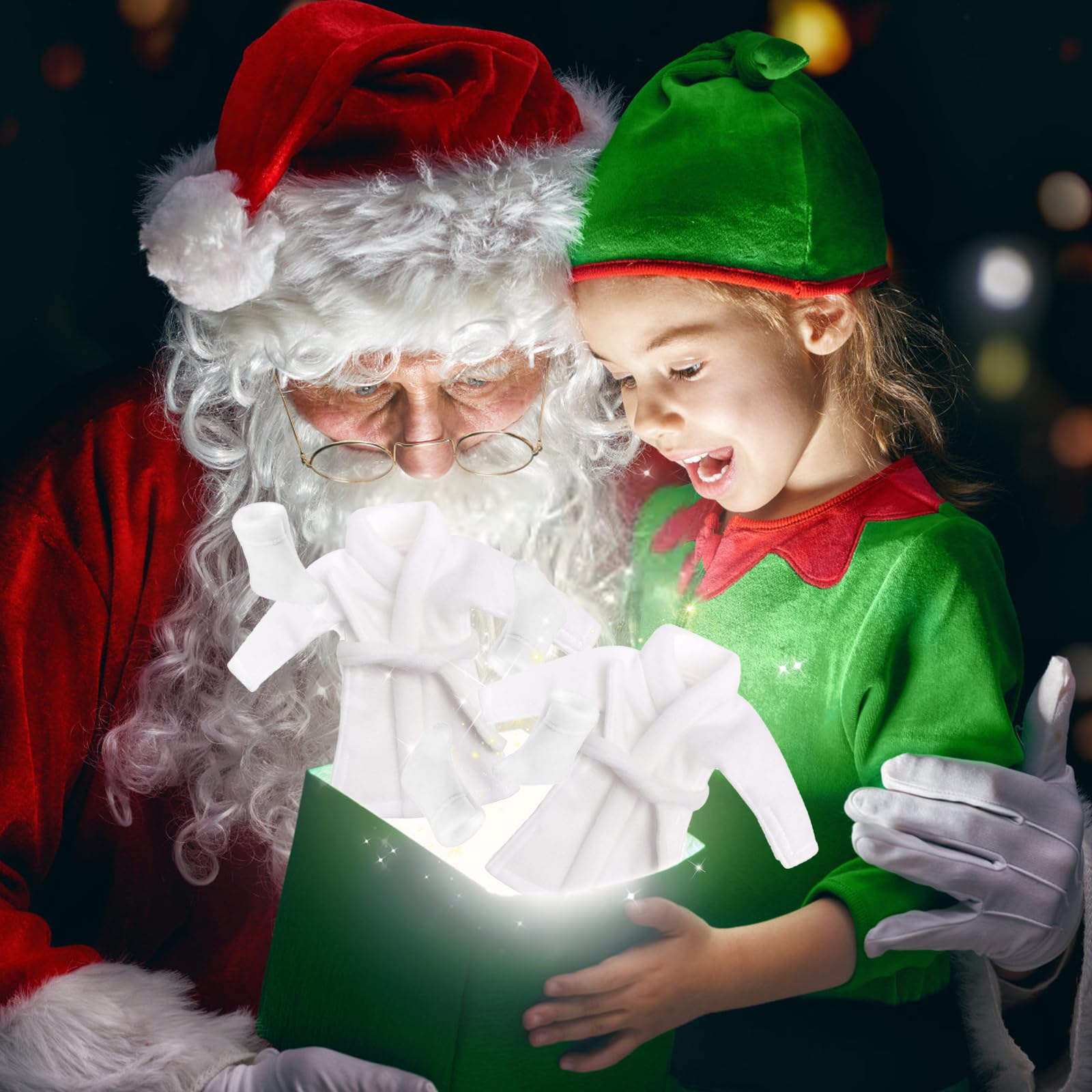 Set Accessori Per Elfo Di Natale – Costume Completo Con Sacco A Pelo, Accappatoio, Grembiule E Cappello Da Cuoco Per Bambola, Vestiti Natalizi Morbidi E Colorati