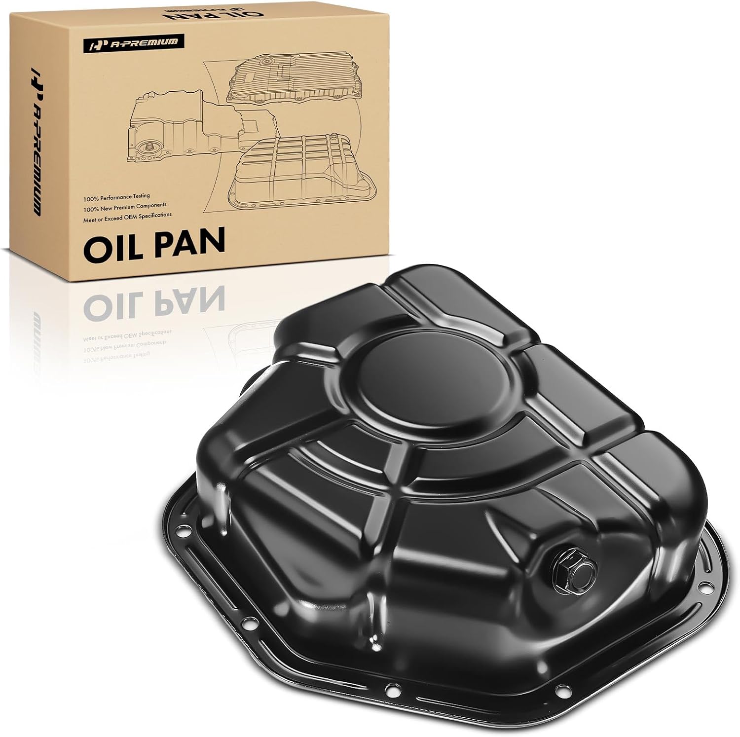 A-Premium Lower Engine Oil Pan Sump with Drain Plug Compatible with Hyundai Santa Fe 2006-2009 & Kia Optima 2006-2010, Rondo 2007-2010, 2.7L Gas
