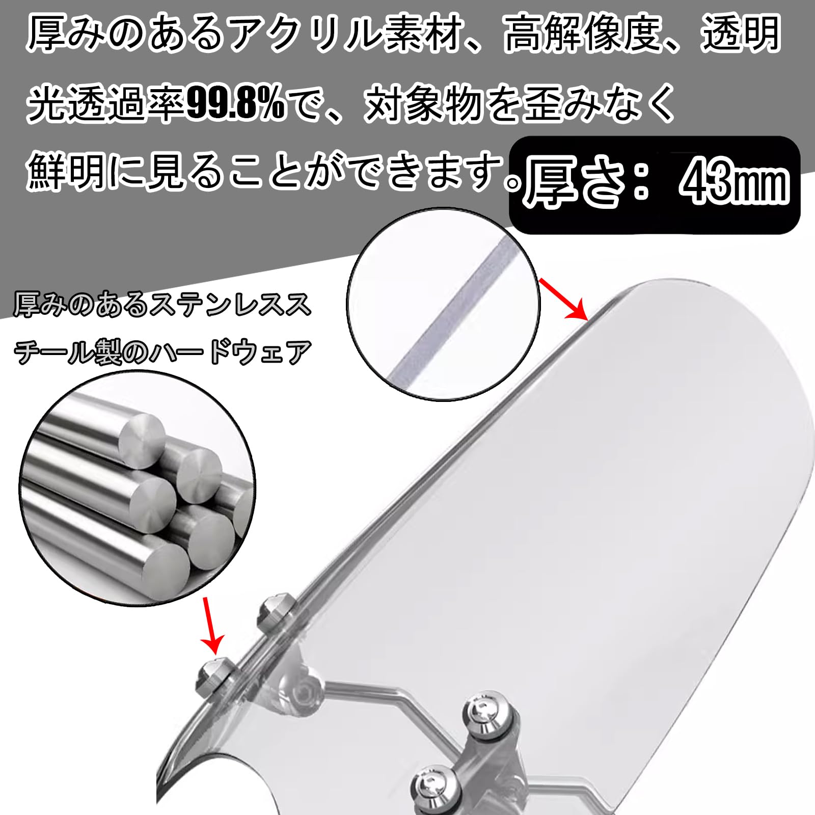 Amazon | HUANGCJCJ For メグロ K3 MEGURO K3 2025 バイク用 風防