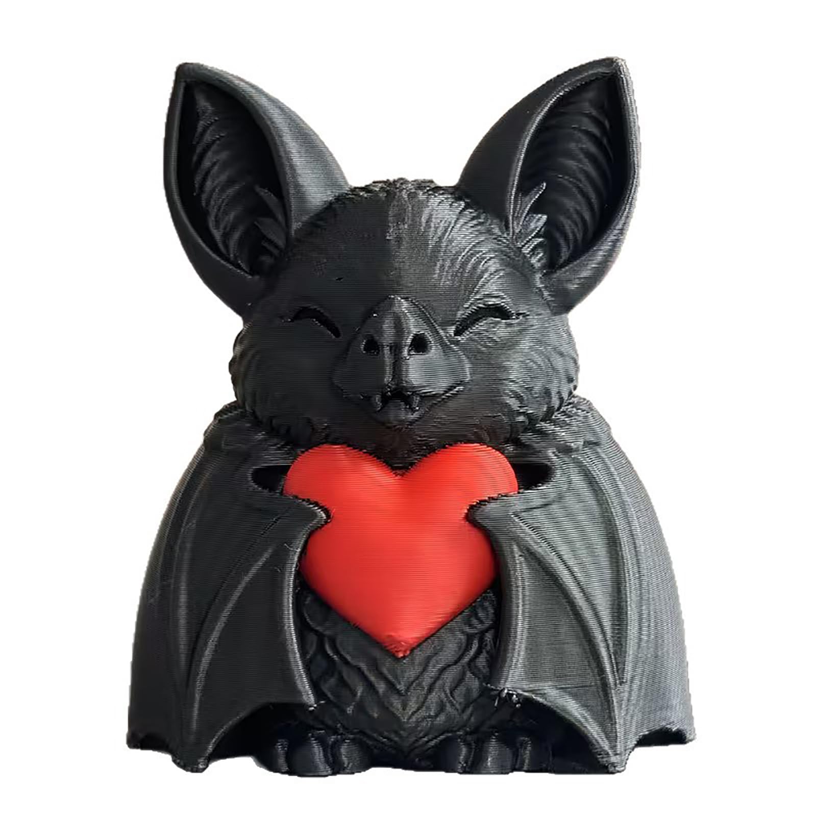 Virelynx Cute Red Heart Bat – 3D Printed Halloween Decoration, Novelty Sculpture for Spooky Party Haunted House