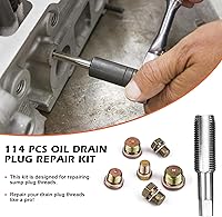Vista 3 de Luney Kit de reparación de tapón de drenaje de bandeja de aceite, kit de herramientas de reparación de roscas de extracción de aceite de drenaje