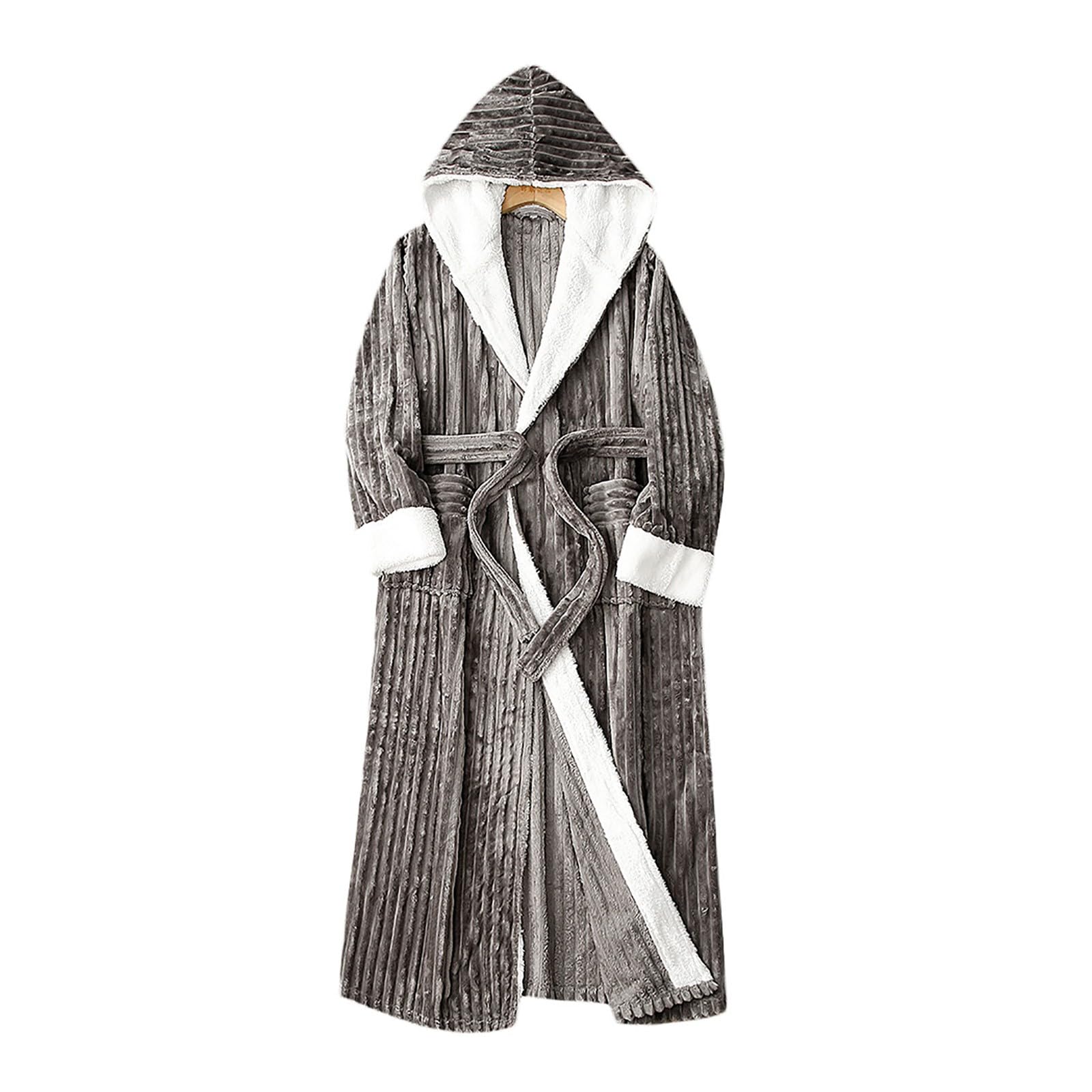 Bata de baño con capucha para mujer, talla grande, extra larga, con bolsillos, bata de baño de invierno, ropa de descanso personalizada, bata cálida de felpa