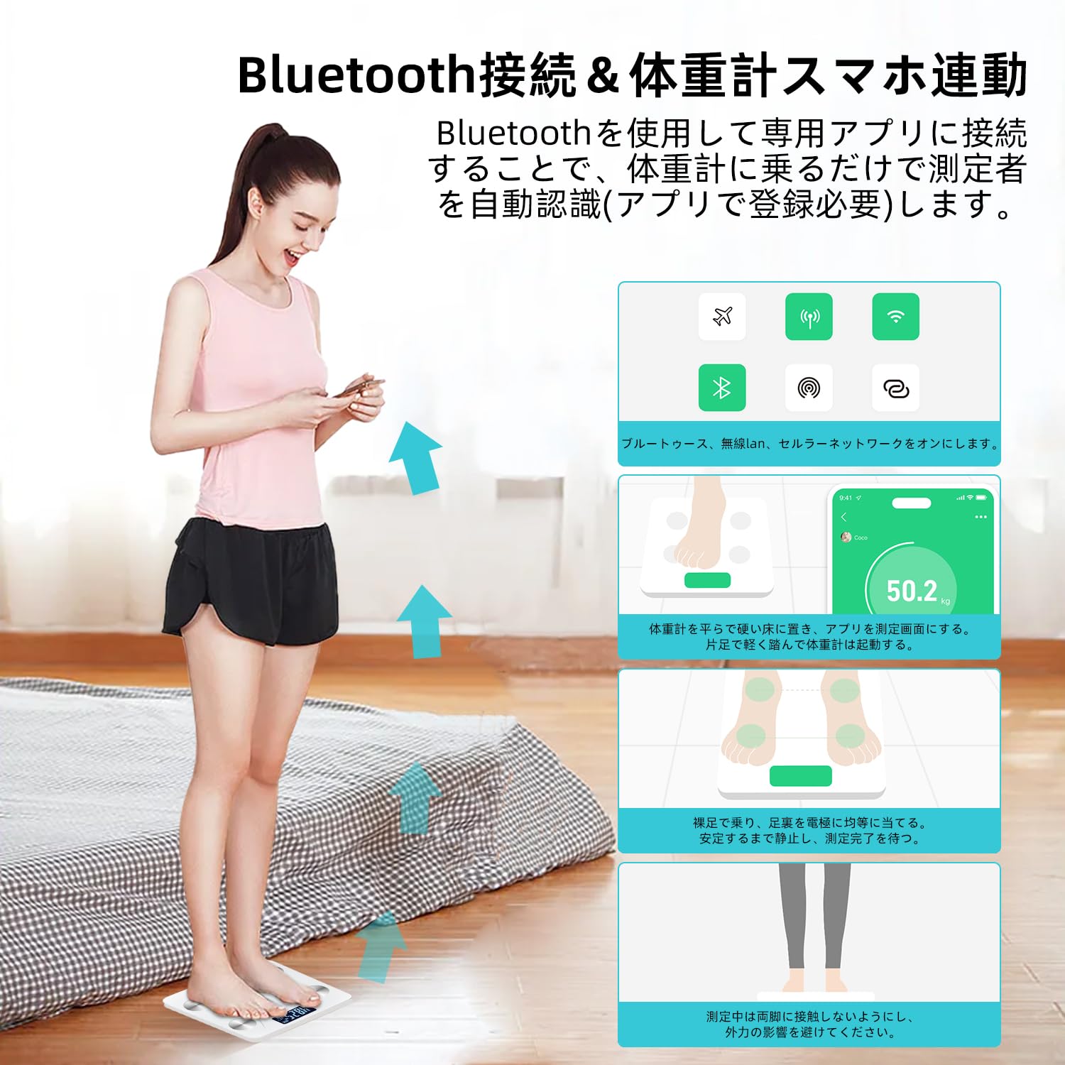 Amazon.co.jp : 体重計 bluetooth 体組成計 体脂肪計 スマート体重計