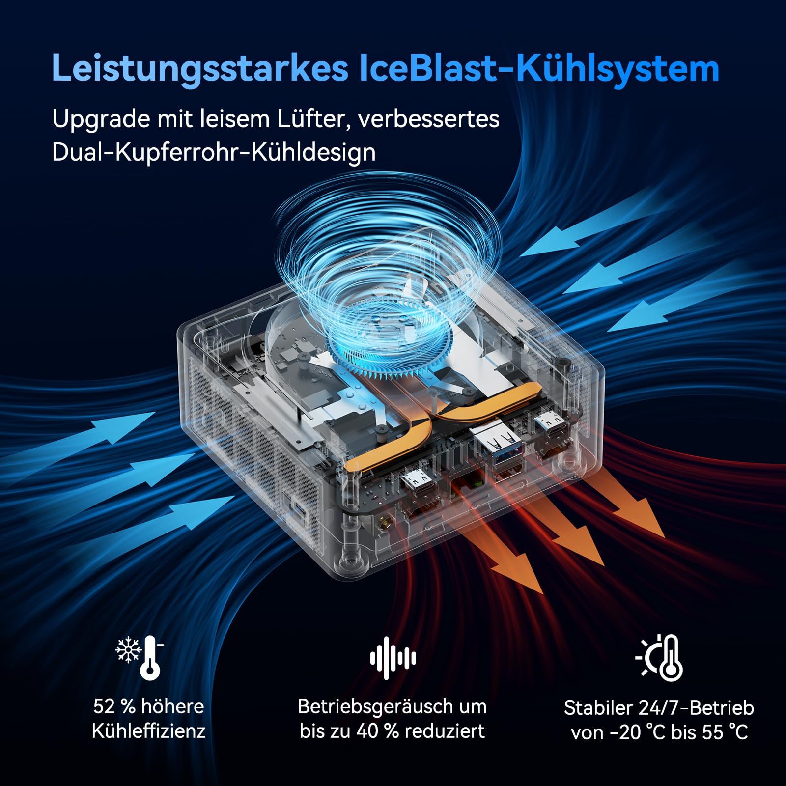 GEEKOM Mini PC IT13, Intel Core Ultra 7 356H, 32GB DDR5 & 1TB SSD | Xe3 Grafikarchitektur, Wi-Fi 7, 4K 120Hz/8K, 6× USB, Windows 11 Pro, 3 Jahre Garantie – für Business & Content Creation