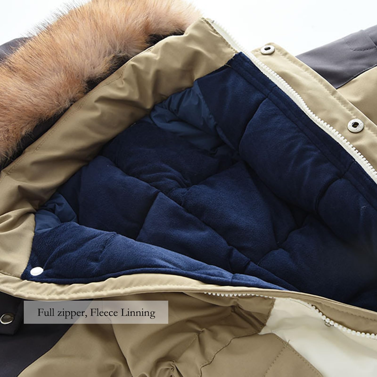 Traje de nieve para bebé, niño, niña, con cuello de piel, capucha, mono de invierno para niños, mono grueso de invierno, mono de nieve, resistente al viento, cálido traje de esquí