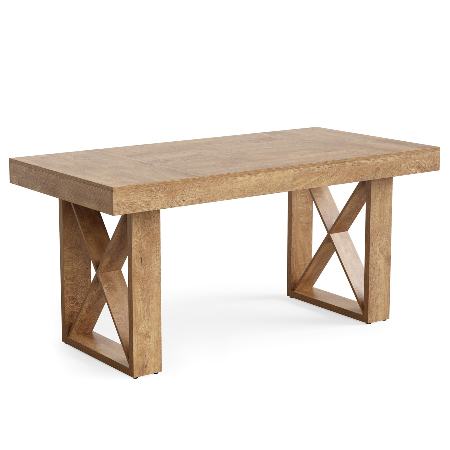 Tribesigns Mesa de Comedor, 160 cm Mesa Cocina para 4-6 Personas, Diseño Grueso de Estilo Rústico, Mesa Rectangular de Cocina Madera para Comedor, Sala de Estar, Marrón