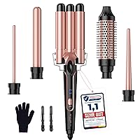 Ferro Arricciacapelli 5 in 1- Set 3 Tubi Piastra Capelli Onde Ceramica