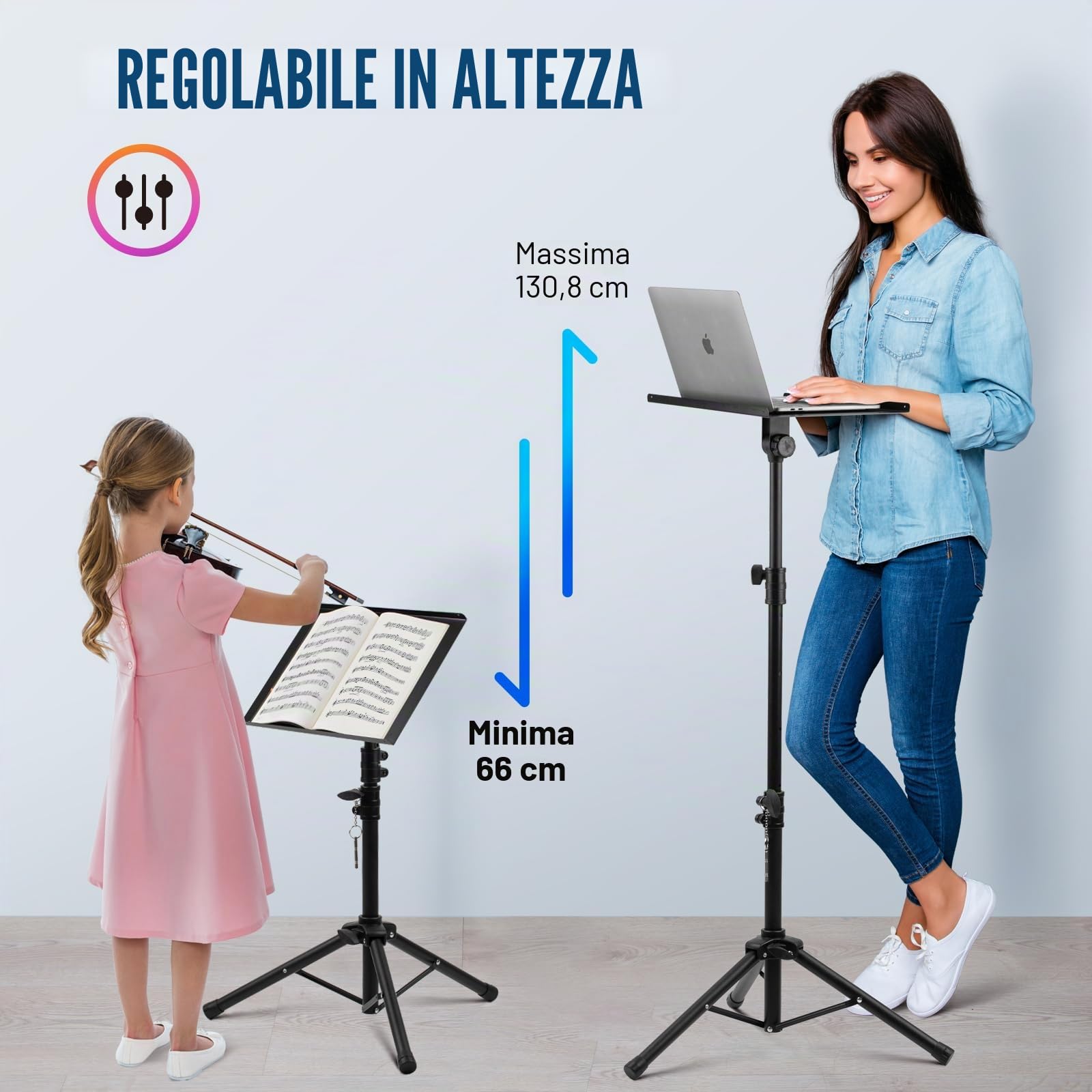 CAHAYA Supporto per treppiede per proiettore universale per computer portatile, supporto multifunzionale per DJ Rack Stand con altezza regolabile CY0331