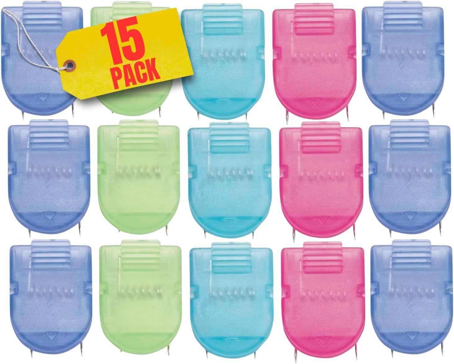 Photo 1 of 1InTheOffice Cubicle Clips, Assorted Colors Cubicle Clips for Fabric Walls, 15 Pack