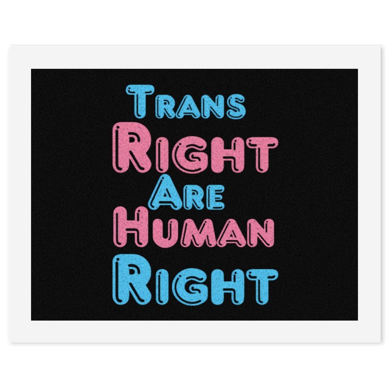 Malen nach Zahlen, Motiv: Trans Rights are Human Rights für Erwachsene, Anfänger, bunt, DIY, einfaches Malen für Zuhause, Wanddekoration