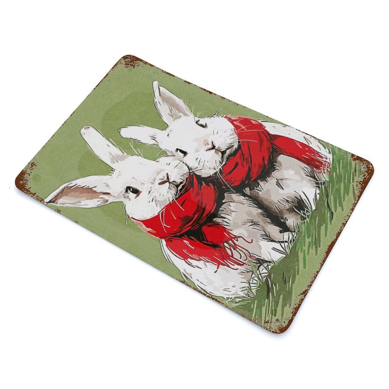 Sweet Rabbit Rusty Metal Tin Sign 11.8"x7.9", for Shed, Workshop And Garage Wall Decor, Shabby Chic Decor