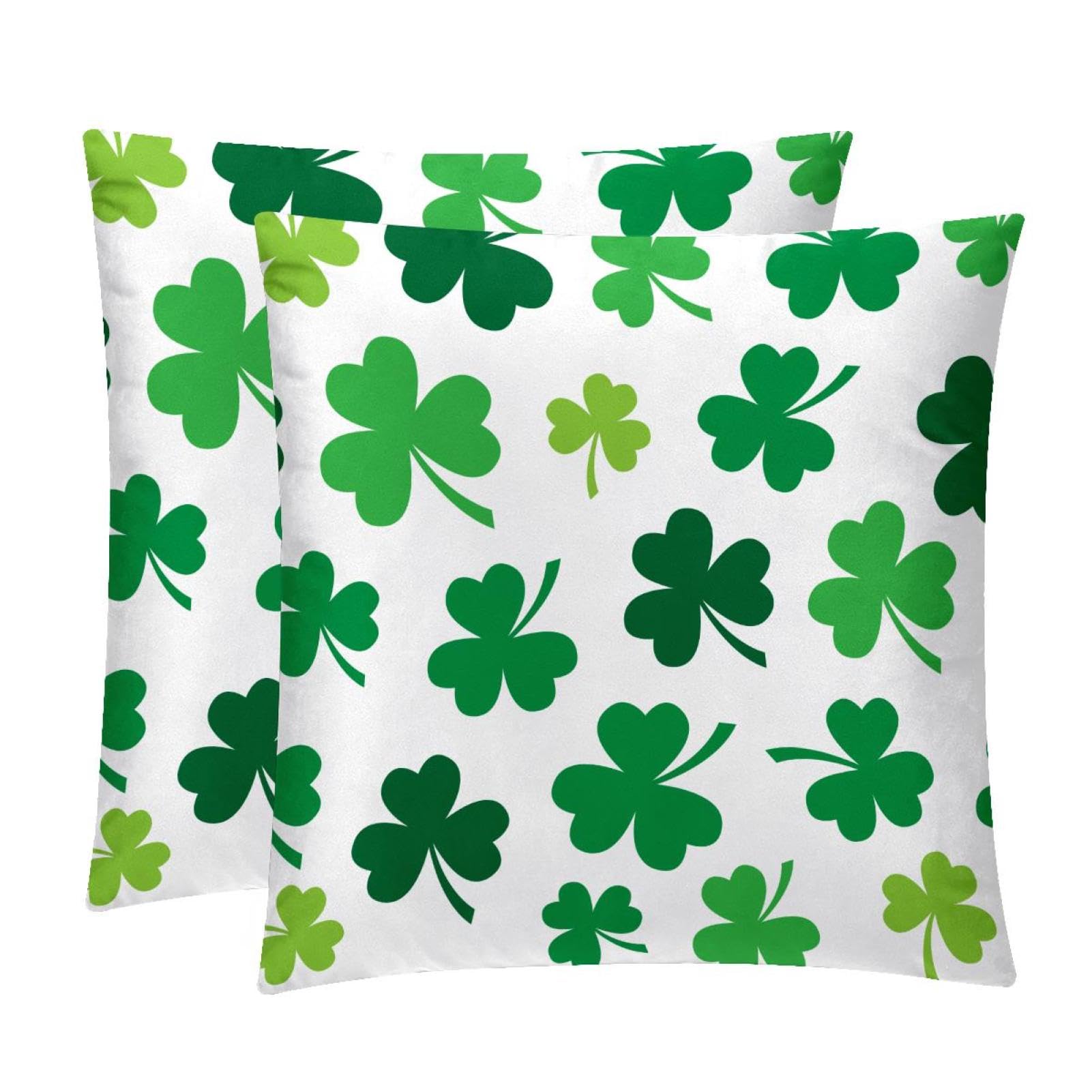 TDGKPZ Shamrocks Throw Pillow Covers 2 Pack Pillowcases Soft Cozy Pillow Cases For Couch Bed Sofa 45x45cm