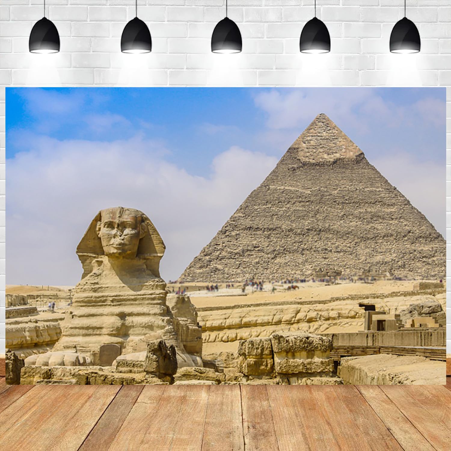 7x5ft Egypt Backdrop Egyptian Pyramid Sphinx Ancient Architecture Background Nature Desert Scenery Photography Banner Artistic Portrait Decoration