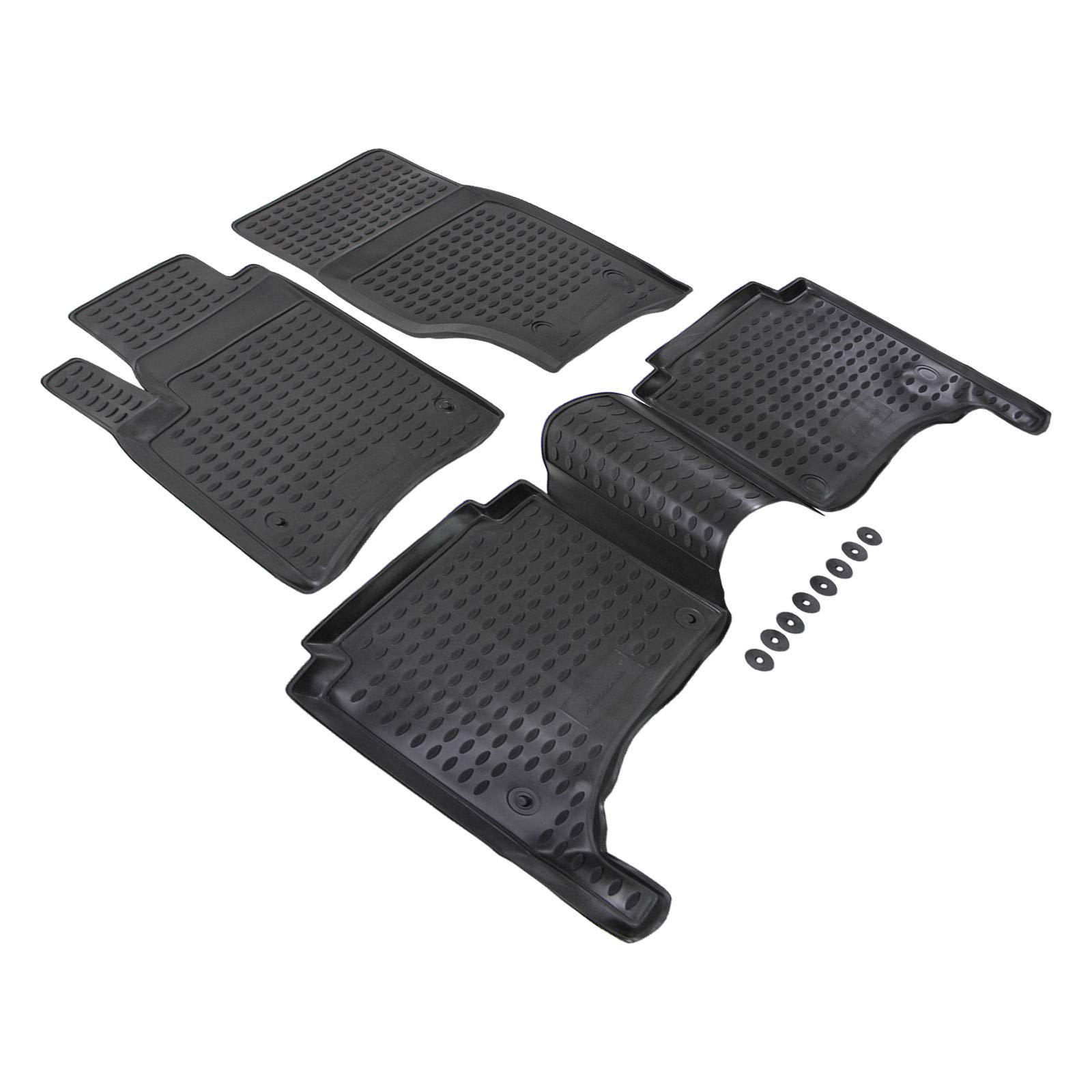 J&J AUTOMOTIVE | 3D Alfombrillas para Coche de Goma TPE a Medida para Touareg/Porsche Cayenne 2002-2010, Con Borde Alto, Negro, Antideslizante, Inodoro