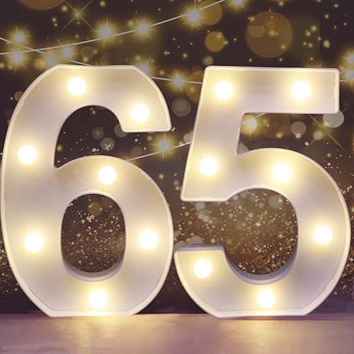Miniatura 76 de Pooqla Números iluminados de 2.4 pies, números de marquesina de 2.4 pies de alto, decoración de fiesta para ella y él, cartel grande de mosaico