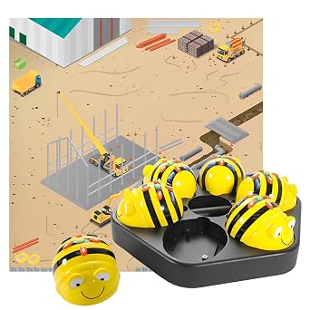Basic Programming See & Say Bee-Bot Class Pack + Free Construction Site Activity Mat 120 x 120 cm | Early Coding Robotics Learning Set