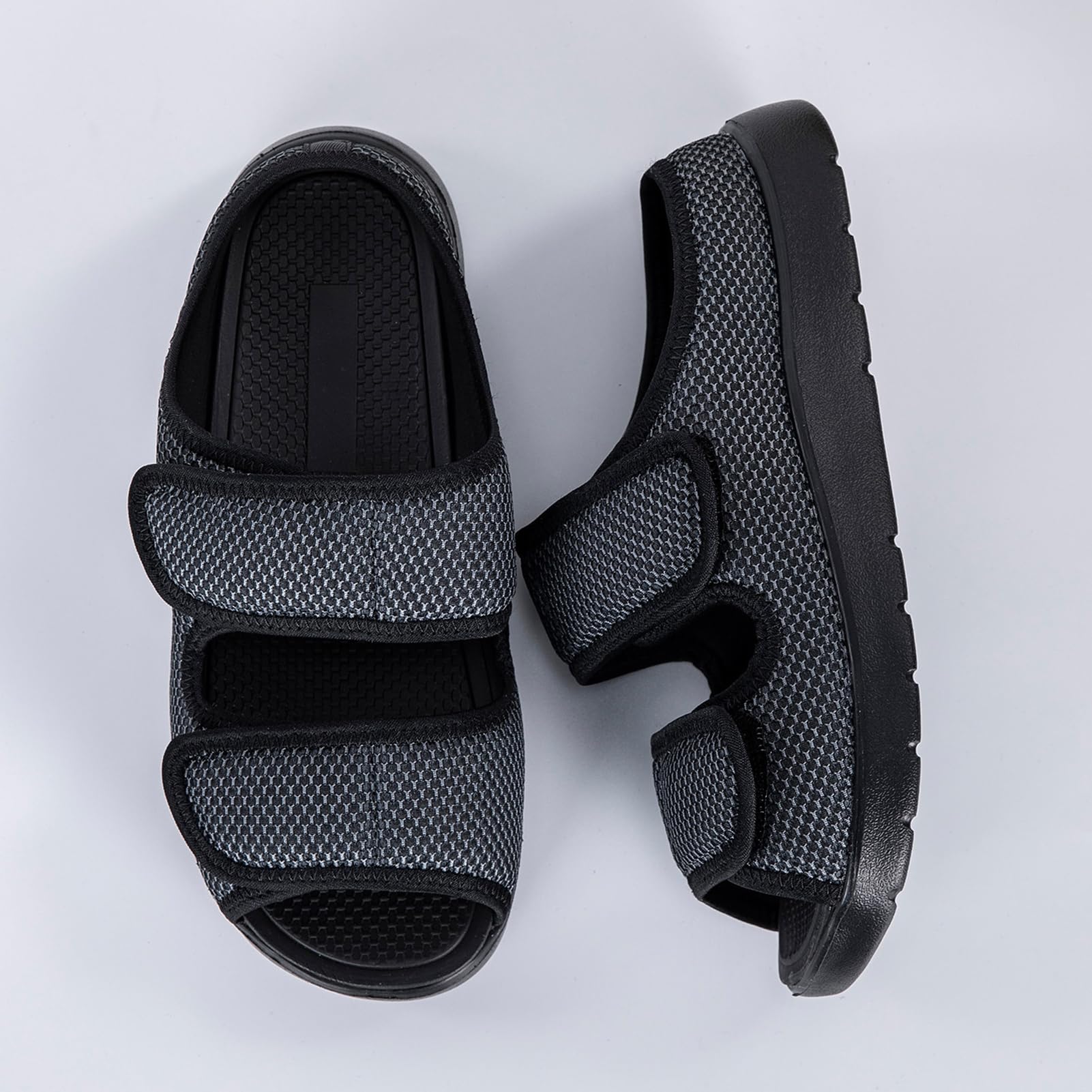 Sandali Diabetici Donna Uomo Scarpe Ortopediche Larghe Ciabatte Estive a Strappo Sandali Riabilitativi Apertura per Piedi Gonfi