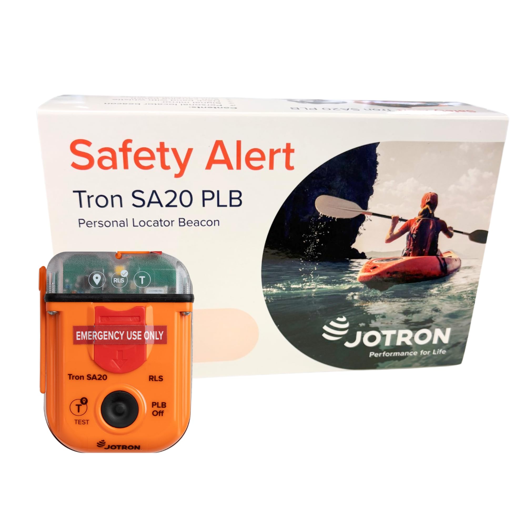 Jotron Tron SA20 PLB Persönlicher Ortungssender | Kompakt und leicht | GPS & Galileo GNSS | 406 MHz Notsignal | Wasserdicht | Solas-Zulassung | programmiert für Britische Registrierung