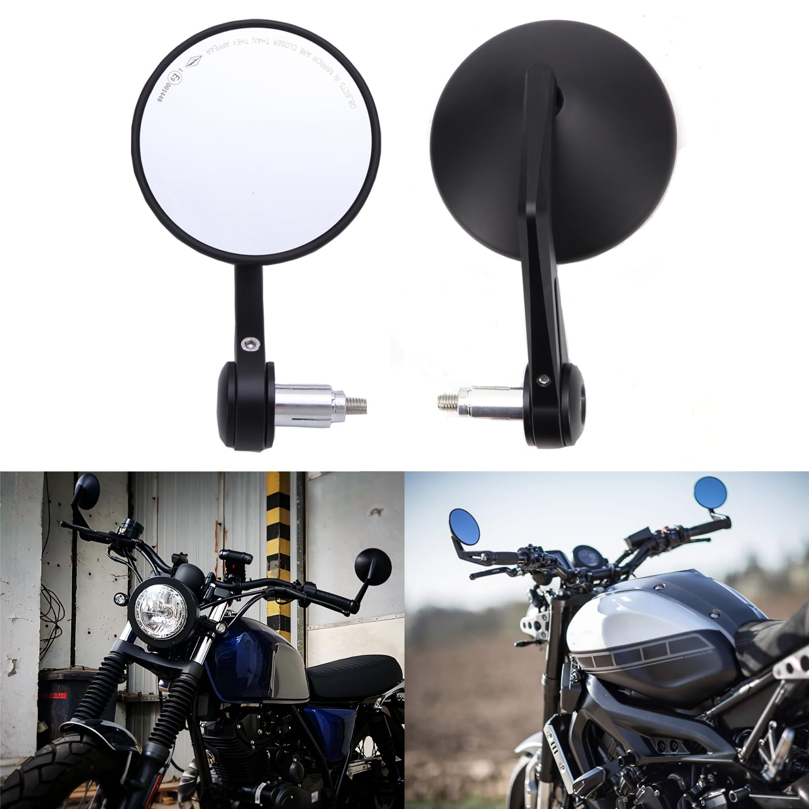 Retroviseur moto Homologués latéral de guidon 7/8" 22mm Rétroviseurs Latéraux pour CB1000R CB400 MT07 MT09 Z1000 XSR 700 Cafe racer