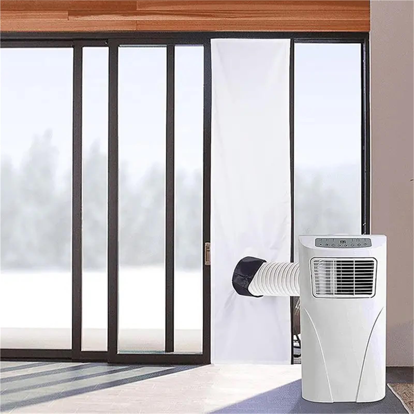 Sellador de Ventana portátil for Aire Acondicionado, 2 m/3 Metros, Universal, Kit de Sellado de Tela for Aire Acondicionado y Secadora, con acoplador Ajustable.(2 Meters Long)
