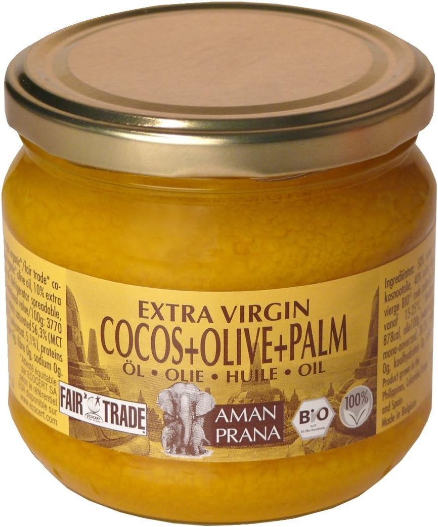 Amanprana Cocos + Olive + Red Palm oil blend - 100% extra virgin - organic 325ml - 10.99fl oz
